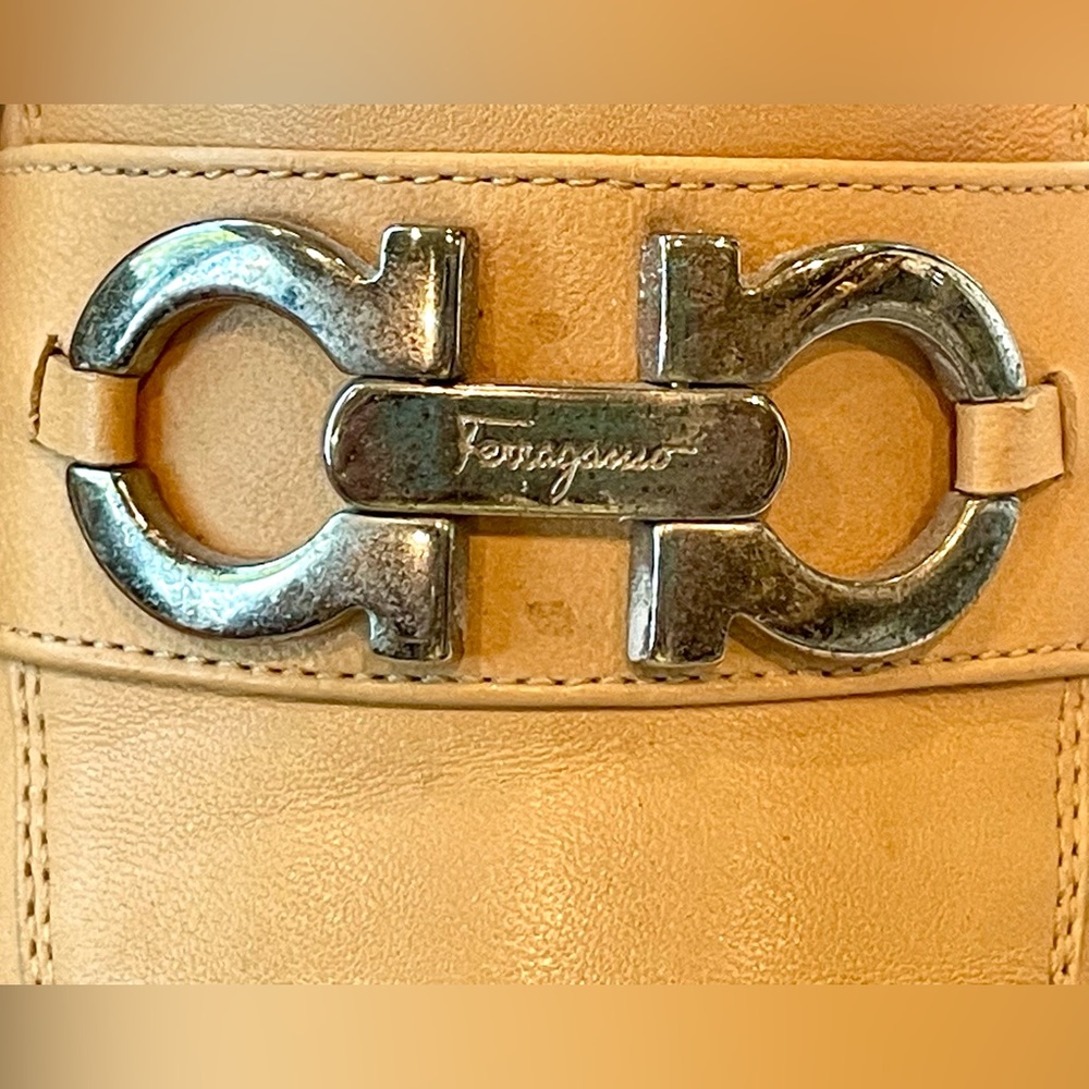 Salvatore Ferragamo Leather Loafers w/ Silver Branded Hardware, 7.5C - Picture 4 of 15